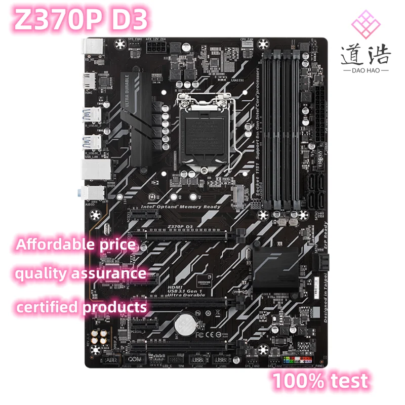 ⰡƮ Z370P D3 , HDMI, M.2, USB3.1, USB2.0, LGA 1151, DDR4, ATX Z370 κ, 100% ׽Ʈ Ϸ, 64GB